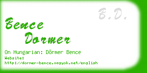 bence dormer business card