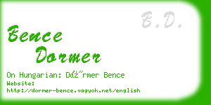 bence dormer business card